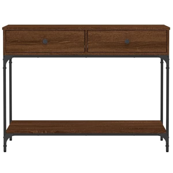 vidaXL konsolbord 100x34,5x75 cm konstrueret træ brunt egetræ