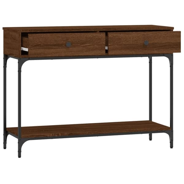vidaXL Konsollbord brun eik 100x34,5x75 cm konstruert tre