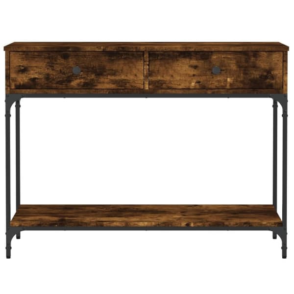 vidaXL konsolbord 100x34,5x75 cm konstrueret træ røget egetræsfarve
