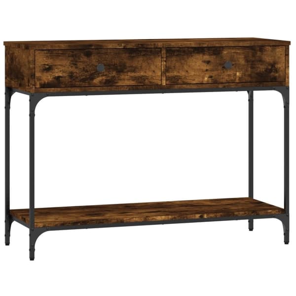 vidaXL konsolbord 100x34,5x75 cm konstrueret træ røget egetræsfarve