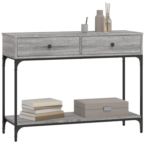 vidaXL konsolbord 100x34,5x75 cm konstrueret træ grå sonoma-eg