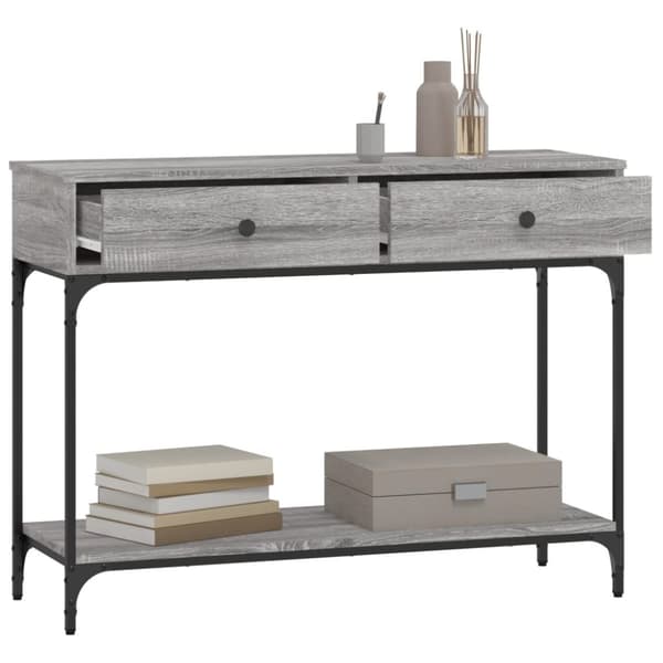 vidaXL konsolbord 100x34,5x75 cm konstrueret træ grå sonoma-eg