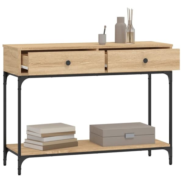 vidaXL konsolbord 100x34,5x75 cm konstrueret træ sonoma-eg