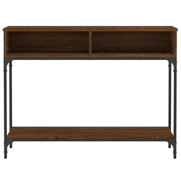 vidaXL konsolbord 100x30,5x75 cm konstrueret træ brunt egetræ