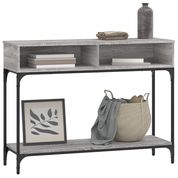 vidaXL Konsollbord grå sonoma 100x30,5x75 cm konstruert tre
