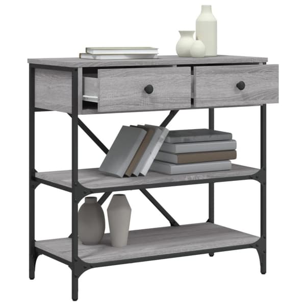 vidaXL konsolbord 75x34,5x75 cm konstrueret træ grå sonoma-eg