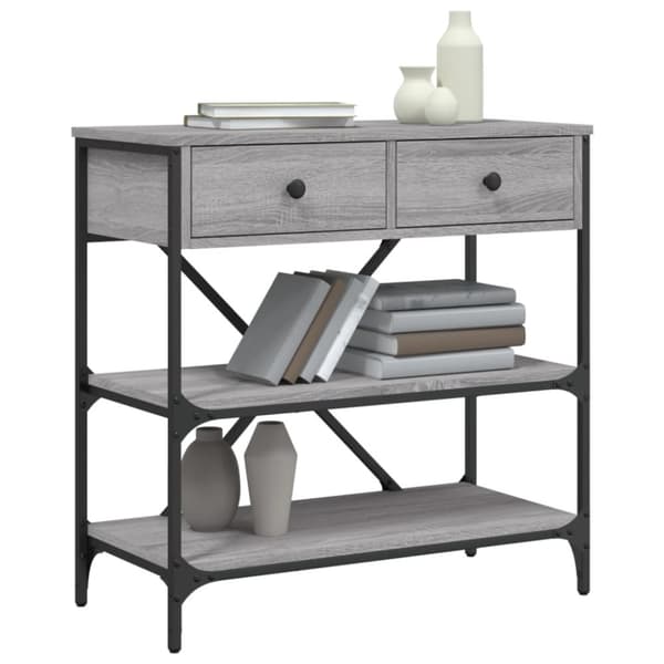 vidaXL konsolbord 75x34,5x75 cm konstrueret træ grå sonoma-eg