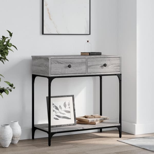 vidaXL konsolbord 75x34,5x75 cm konstrueret træ grå sonoma-eg