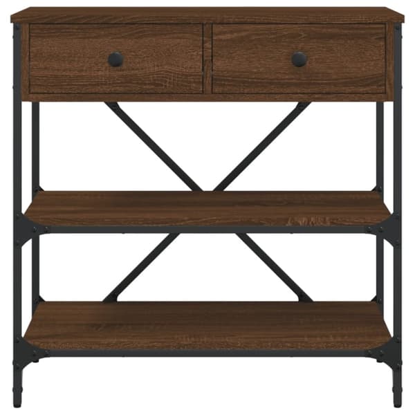 vidaXL konsolbord 75x34,5x75 cm konstrueret træ brunt egetræ