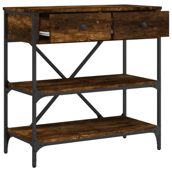 vidaXL konsolbord 75x34,5x75 cm konstrueret træ røget egetræsfarve