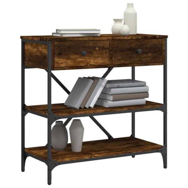 vidaXL konsolbord 75x34,5x75 cm konstrueret træ røget egetræsfarve