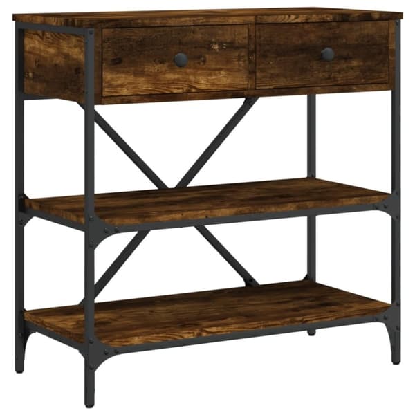 vidaXL konsolbord 75x34,5x75 cm konstrueret træ røget egetræsfarve