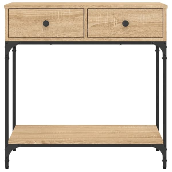 vidaXL konsolbord 75x34,5x75 cm konstrueret træ sonoma-eg