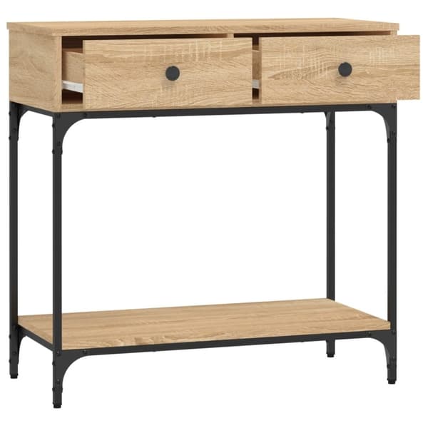 vidaXL konsolbord 75x34,5x75 cm konstrueret træ sonoma-eg