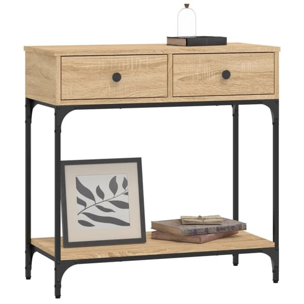 vidaXL konsolbord 75x34,5x75 cm konstrueret træ sonoma-eg