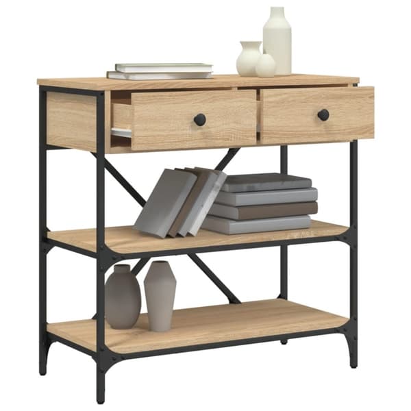 vidaXL konsolbord 75x34,5x75 cm konstrueret træ sonoma-eg
