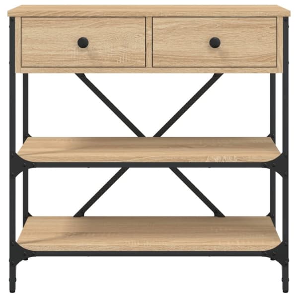 vidaXL konsolbord 75x34,5x75 cm konstrueret træ sonoma-eg