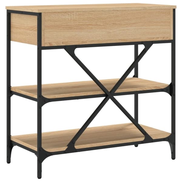 vidaXL konsolbord 75x34,5x75 cm konstrueret træ sonoma-eg