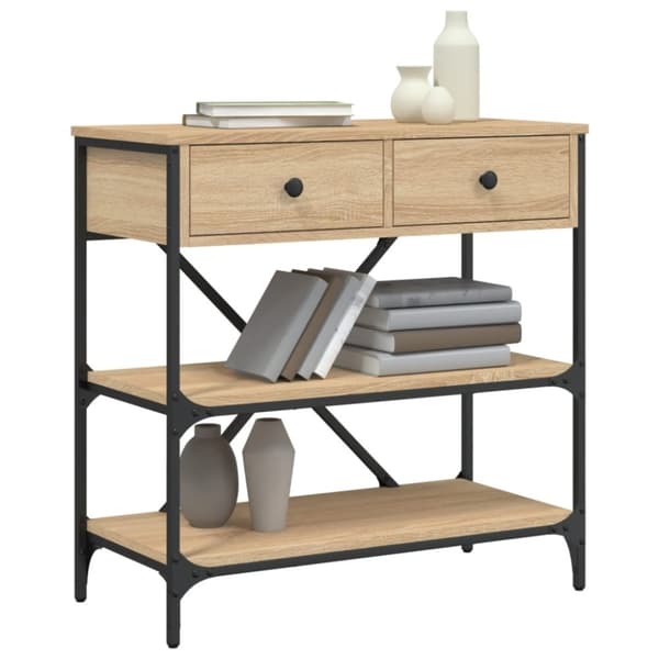 vidaXL Avlastningsbord sonoma-ek 75x34,5x75 cm konstruerat trä
