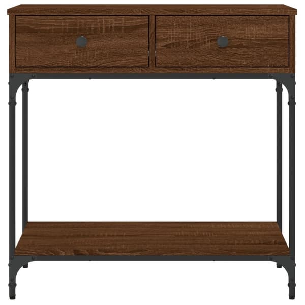 vidaXL konsolbord 75x34,5x75 cm konstrueret træ brunt egetræ