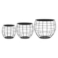 Pikkukuva 2 / 5: ML-Design Sivupöytä 3 kpl setti; pyöreä; musta; metallikorit sohvapöytä 3 eri kokoa Ø31cm/Ø38cm/Ø47cm; metalli; irrotettava pöytälevy; säilytystilaa;