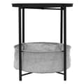 Pikkukuva 2 / 6: ML-Design Sivupöytä pyöreä Ø46xK51 cm Musta; metallista valmistettu; sohvapöytä kangaskorilla ja irrotettavalla tarjottimella; säilytystilana toimiva