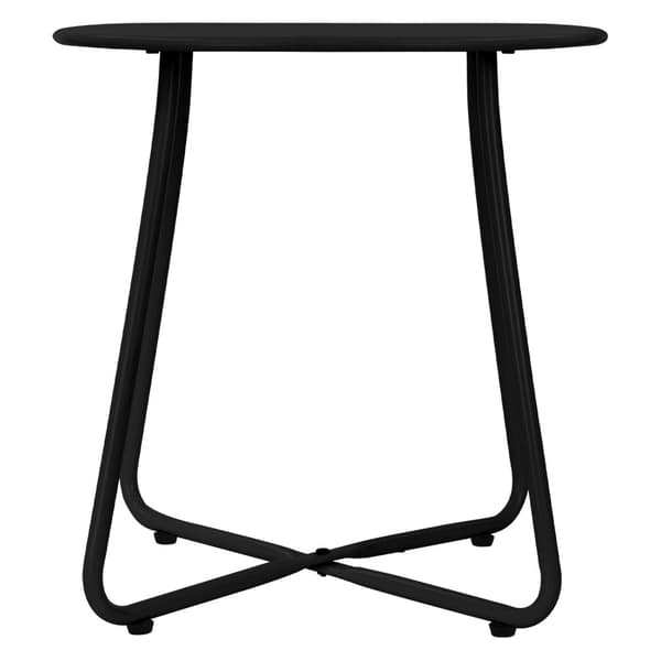 ML-Design Sidobord; Svart; Runt soffbord Ø 44;5 x 46 H cm; Vardagsrumsmöbel i stål; Liten kaffebord för utomhusbruk; Stabil soffbord; Nattduksbord;