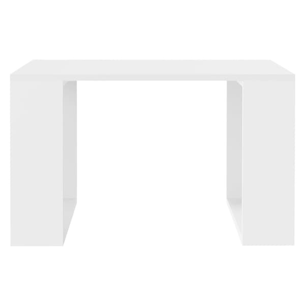 ML-Design Sofabord 65x65x40 cm; Hvid; Ben med kufner; Firkantet stuebord; Sidebord ideelt til stue og kontor; Kaffebord i moderne stil; Sofabord til