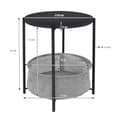 Pikkukuva 5 / 5: ML-Design Sivupöytä pyöreä Ø46xK51 cm; Antrasiitti; Metalli; sohvapöytä kangaskorilla ja irrotettavalla tarjottimella; sohvapöytä korilla