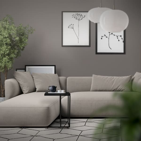 ML-Design Sidobord i C-form; Svart; 45x25x64 cm; Metallram & Träskiva; under soffan; Industriell design; Vardagsrumsbord; Soffbord; Kaffebord;