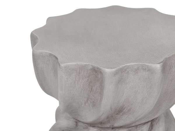 Aksent Sidebord Grå MgO Glassfiber Rund topp Timeglassform UV Flekk Rust Vann Vindbestandig Moderne Ute Stue