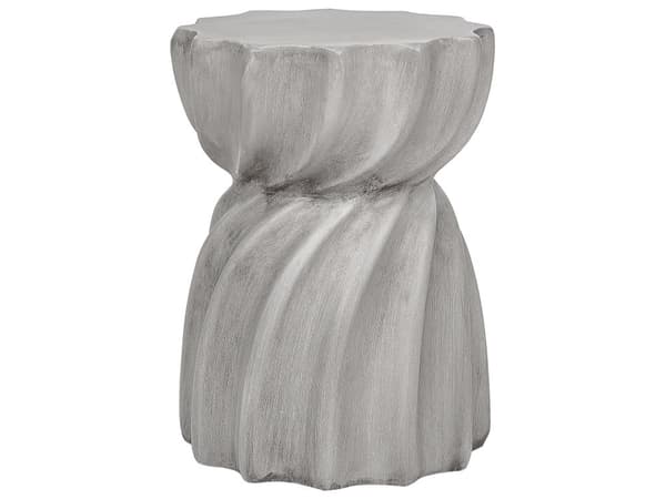 Aksent Sidebord Grå MgO Glassfiber Rund topp Timeglassform UV Flekk Rust Vann Vindbestandig Moderne Ute Stue