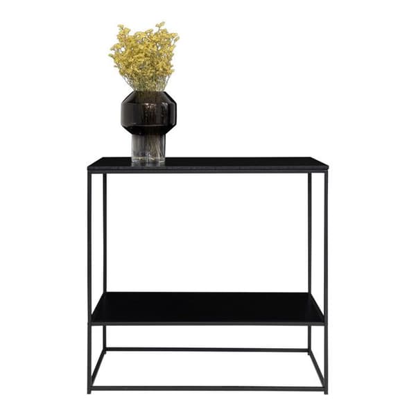 House Nordic Bordkonsol med 2 hyllor Avery Svart 442755