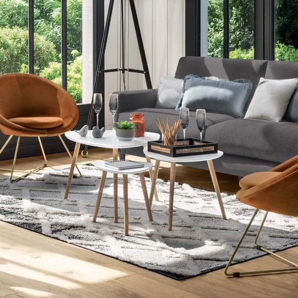 Set om 3 vit Miléo Atmosphera chiffontabeller