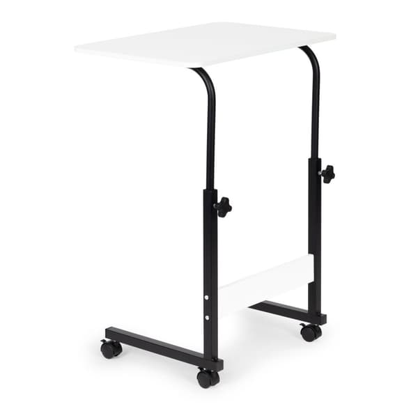 Laptoptabel - sidobord för soffa - justerbar - 43x39x83cm - vit