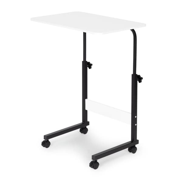 Laptoptabel - sidobord för soffa - justerbar - 43x39x83cm - vit