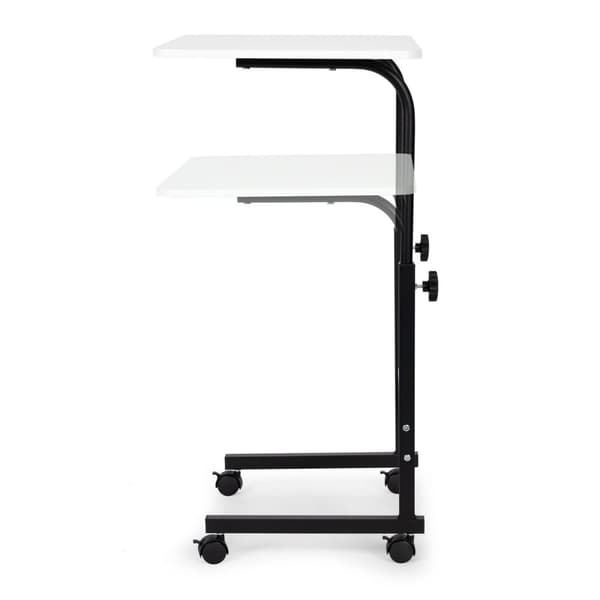 Laptoptabel - sidobord för soffa - justerbar - 43x39x83cm - vit