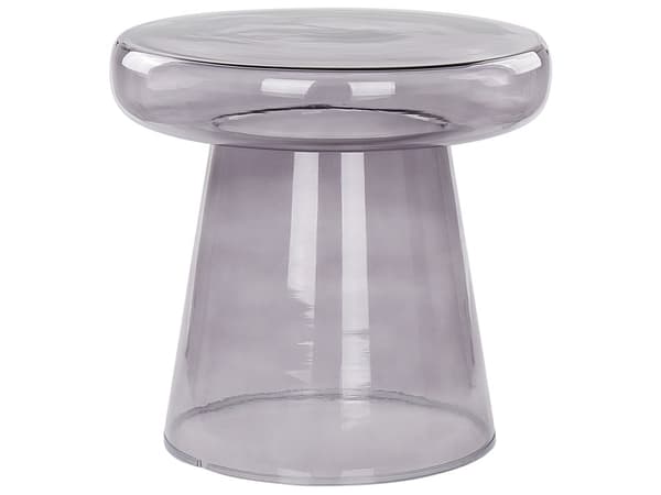 Sidebord Grå Farget glass ø 39 cm Moderne design Dekorativt Småbord