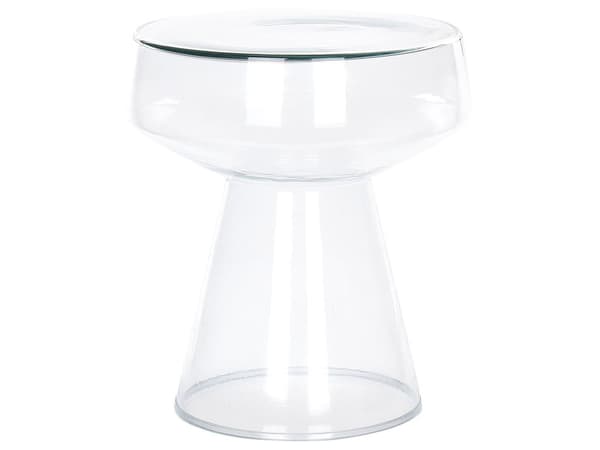 Sett med 2 sidebord Transparent Glass 37x37x43/39x39x40 cm Rund form Moderne design Småbord
