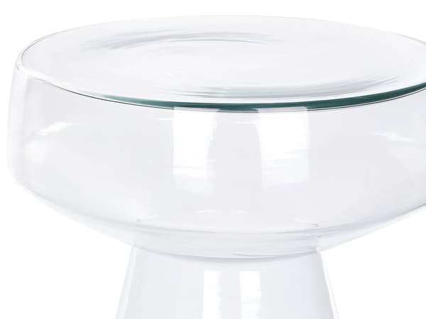 Sett med 2 sidebord Transparent Glass 37x37x43/39x39x40 cm Rund form Moderne design Småbord