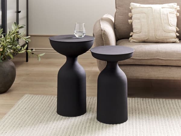 Sidebord Svart Metall ø 36 cm Moderne design Dekorativt Småbord