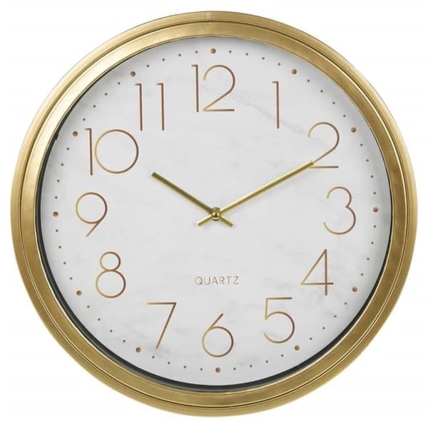 Home&Styling sidebord med ur guldfarvet