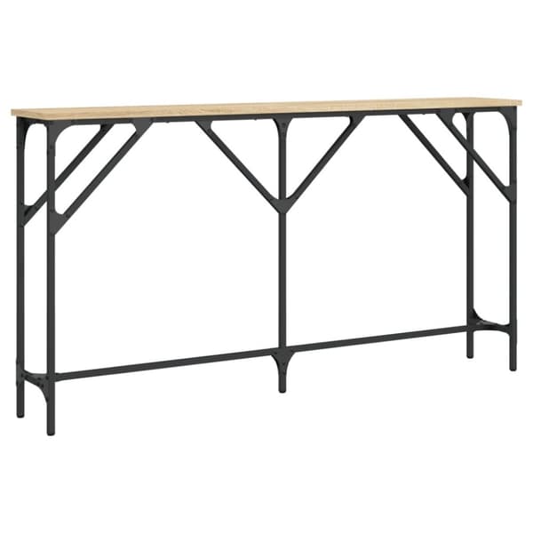 vidaXL konsolbord 140x23x75 cm konstrueret træ sonoma-eg