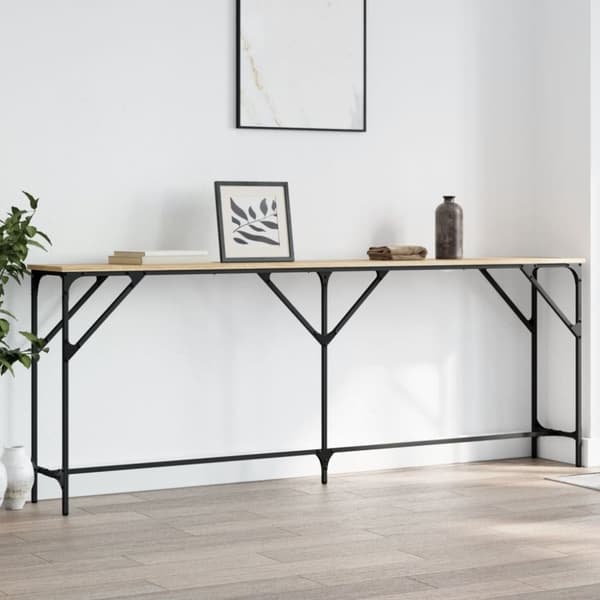 vidaXL Avlastningsbord sonoma ek 200x29x75 cm konstruerat trä