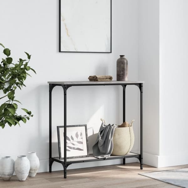 vidaXL Konsolipöytä harmaa Sonoma 75x30,5x75 cm tekninen puu