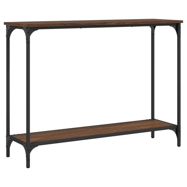 vidaXL konsolbord 101x30,5x75 cm konstrueret træ brun egetræsfarve