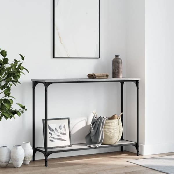vidaXL konsolbord 101x30,5x75 cm konstrueret træ grå sonoma-eg