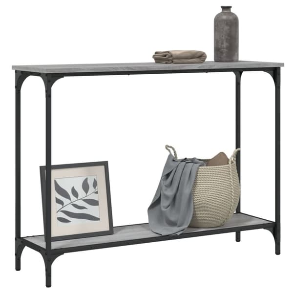 vidaXL konsolbord 101x30,5x75 cm konstrueret træ grå sonoma-eg
