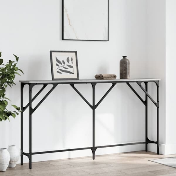 vidaXL konsolbord 140x23x75 cm konstrueret træ grå sonoma-eg