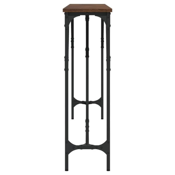 vidaXL konsolbord 180x23x75 cm konstrueret træ brun egetræ
